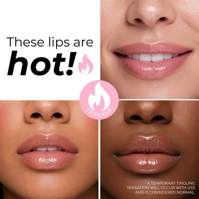 Hydrating luminess pink hot kiss lip plumper gloss designed to create fuller and smoother lips